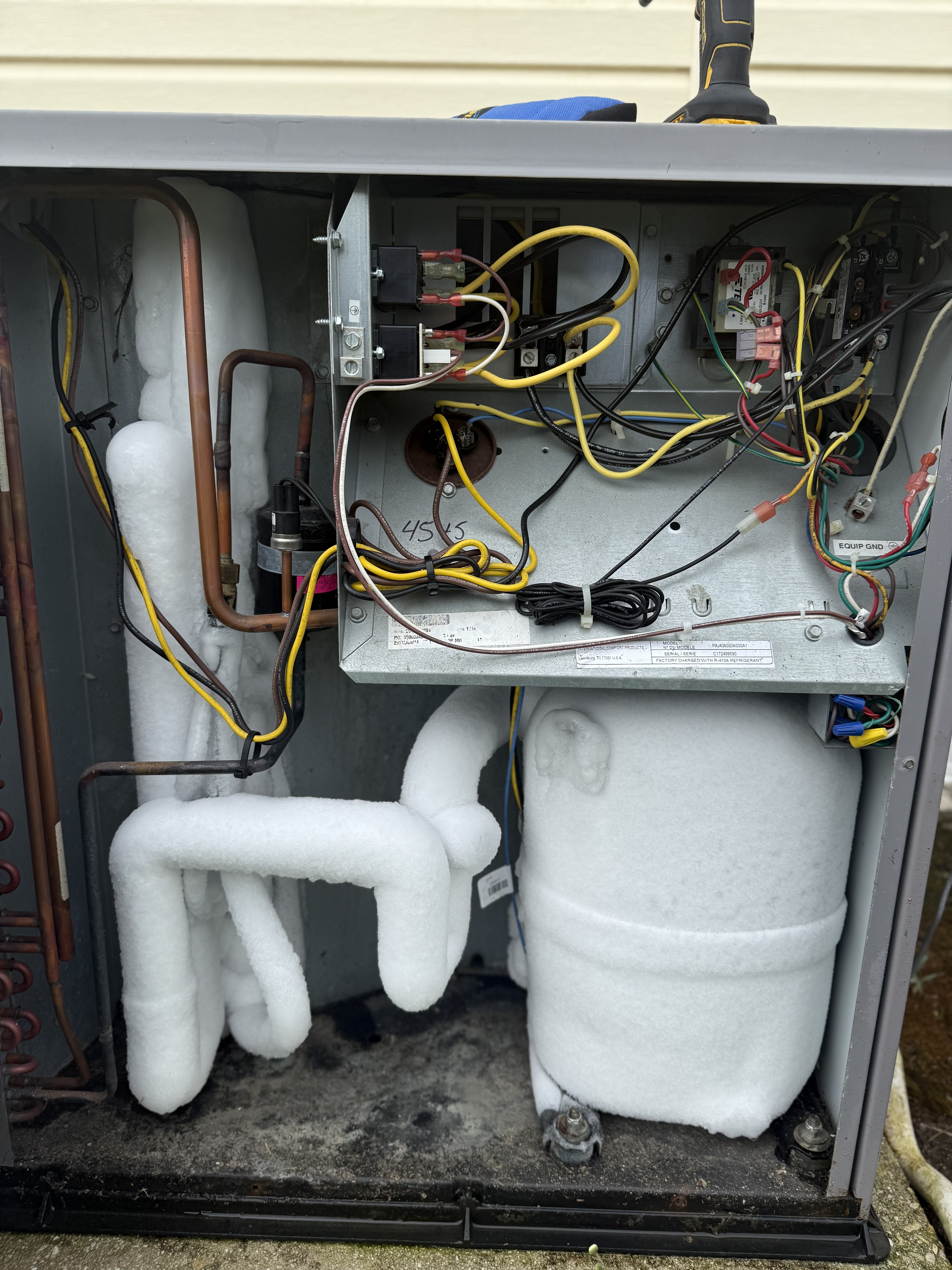 Frozen up package unit